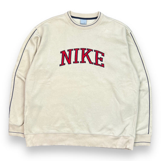 Nike RARE 2000s Cream Spellout Sweatshirt (XL)
