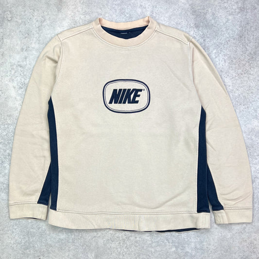 Nike Rare 00s Cream Spellout Sweatshirt (M)