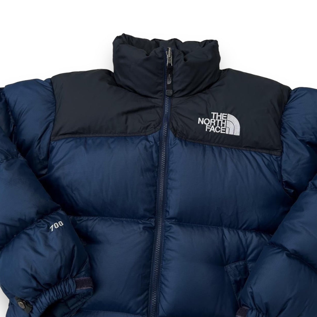 Navy north face puffer jacket deals